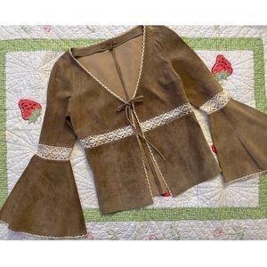 Arden B Leather Top/Cardigan